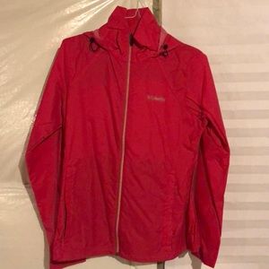Columbia pink windbreaker/ raincoat